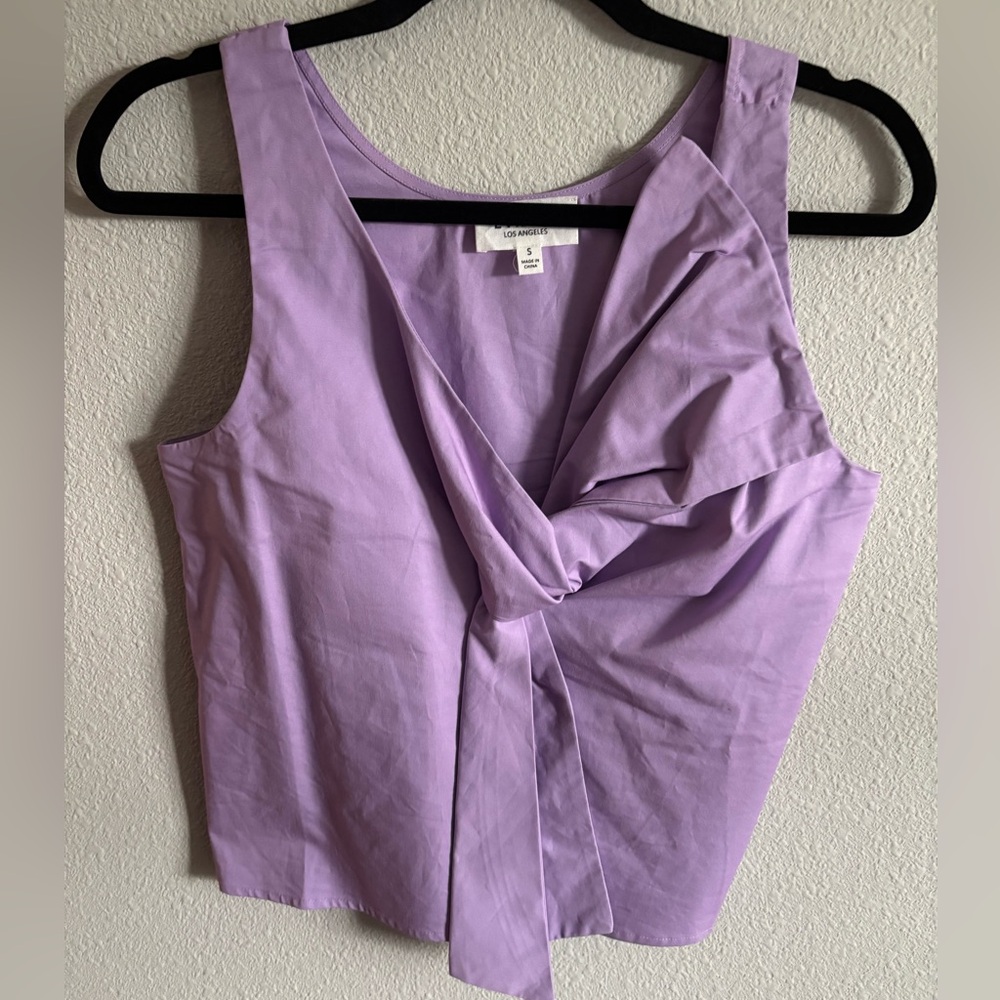 Evidnt Los Angeles from Anthropologie Purple Knot Front Sleeveless Top